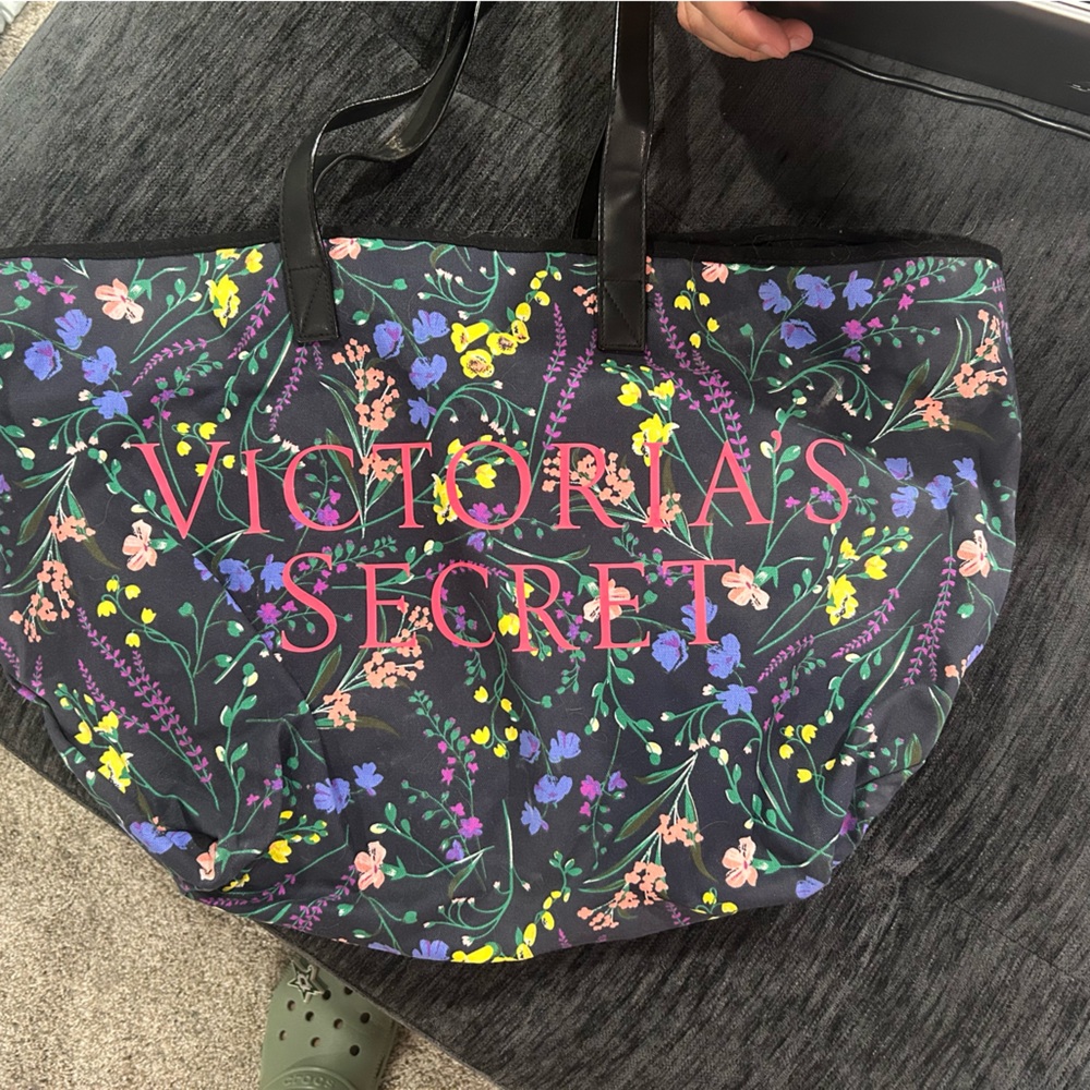 Victoria's Secret Black Floral Tote